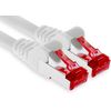 1aTTack.de - 1x 2m CAT6 patch cable S/FTP PIMF shielding CAT.6 RJ45 network cable Ethernet cable DSL LAN router switch modem patch panel - white - 1 piece