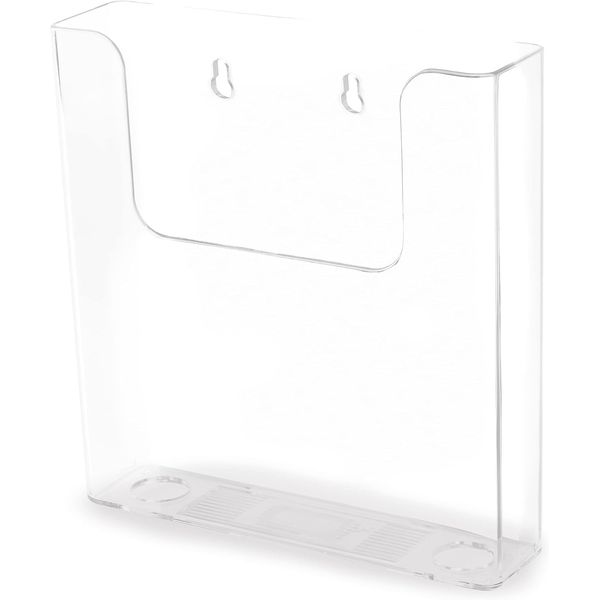 Deflecto Portrait Literature Stands for Display - A4 Wall Mounted Magazine File Holder with Flat Back Design- Perfect for Leaflet, Brochure, & Menu