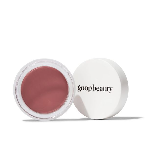 goop Beauty Cream Blush | Sheer Pop of Color for Lips & Cheeks | Vitamin C, Vitamin E, & Safflower Oil | Natural Makeup for Glowing Skin | Paraben & Silicone Free | 0.5 oz | Velveteen - Sheer Mauve