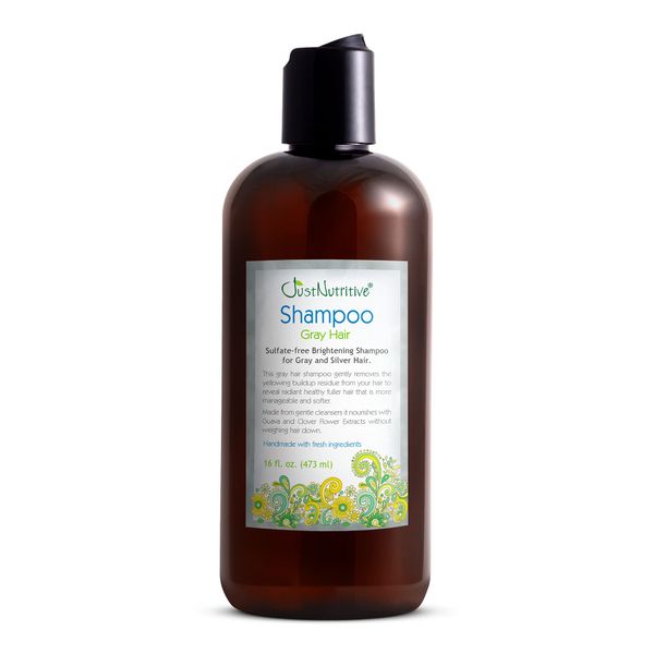 Just Nutritive Gray Hair Shampoo | Gray Hair Treatment | Just Natural Hair Care | Natural Shampoo 16 Oz