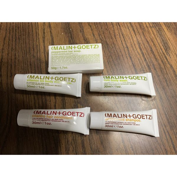 Malin + Goetz Set | Shampoo, Conditioner, Body Wash, Lotion, Soap