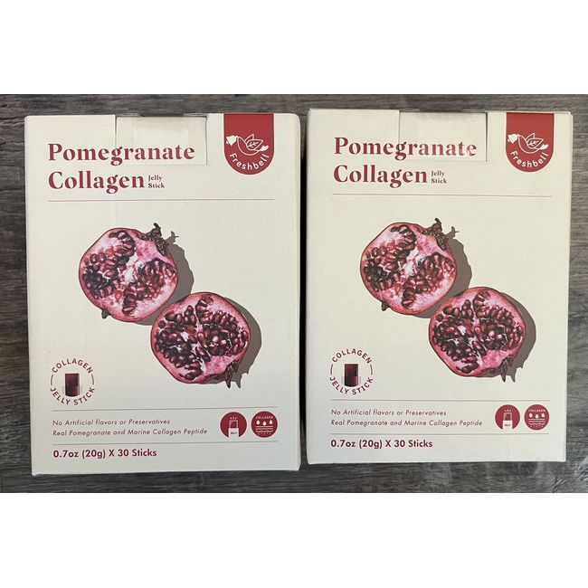 Freshbell Pomegranate & Marine Collagen Peptide Jelly Stix 30 Sticks BB: 11/23