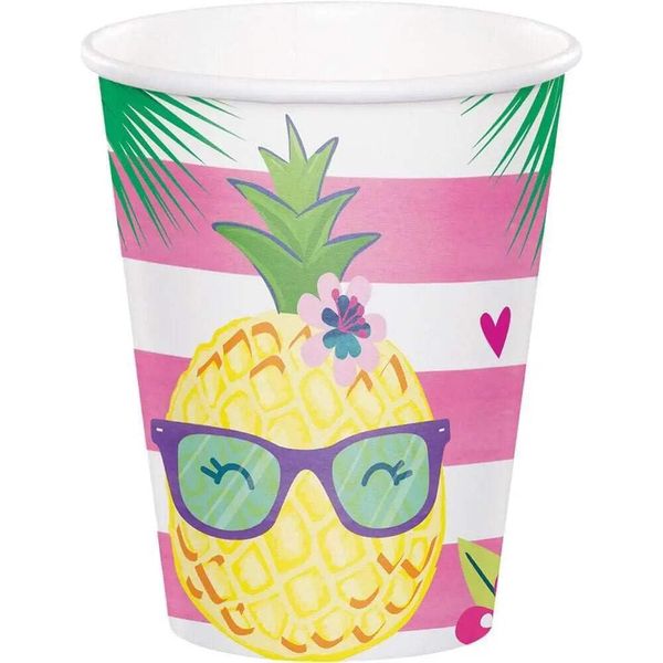 Creative Party Convertting Pineapple Friends 8C332425 Paper Cup 266 ml Multi-Coloured