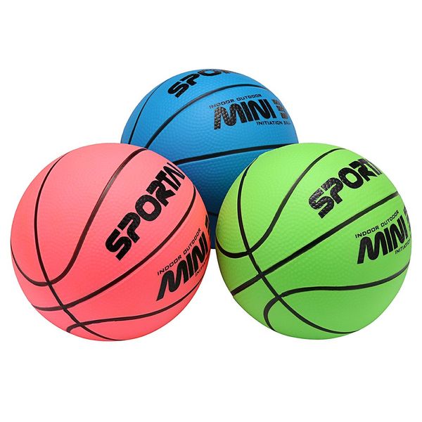 Stylife 5inch Mini Basketball for Kids, Trampoline Basketballs Inflatable Ball Environmental Protection Material,Soft and Bouncy (Blue+Pink+Green)