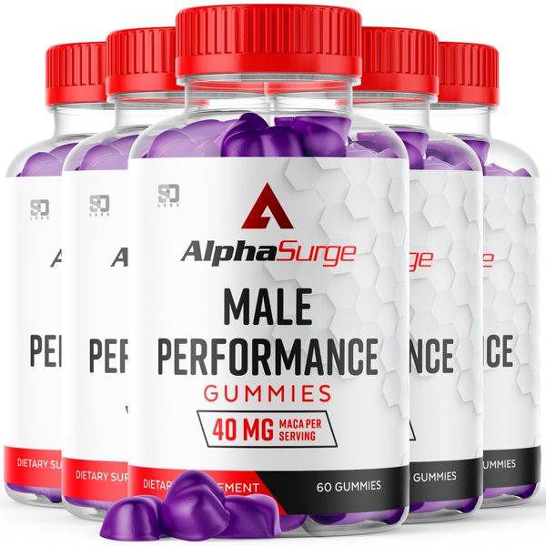 (5 Pack) Alpha Surge for Men, AlphaSurge Male Performance Support 300 Gummies