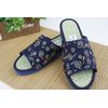 Indigo Dyeing Japanese Pattern Folding Sandals Shiawase Dragonfly, M Size