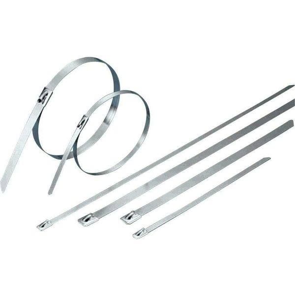 10x Chrome 12" Stainless Steel Self Locking Cable Zip Ties Straps 300MM TK19