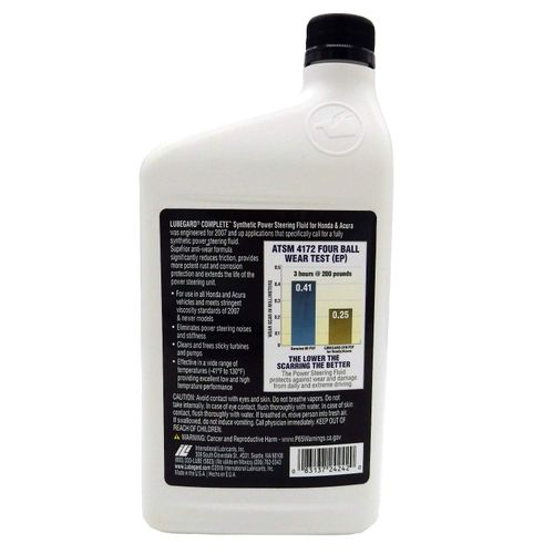 Lubegard 24242 Complete Synthetic Power Steering Fluid for Honda/Acura, 32 fl. oz.