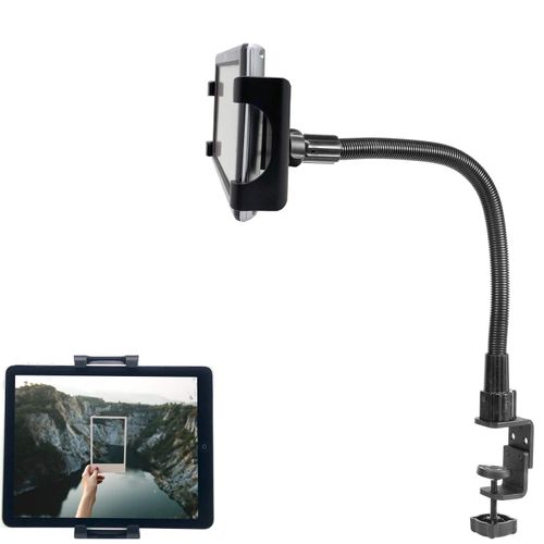 Heavy Duty Aluminum Smartphone/Tablet Counter Table Clamp Mount w/Multi Adjust Holder & 22" Gooseneck Flexible Arm Clamp Lock for iPad Air Pro Mini & iPhone Galaxy (UBER EATS | DOORDASH | Grub Hub)