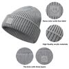 MaxNova Beanie Hat Thick Warm Winter Hat Unisex Grey