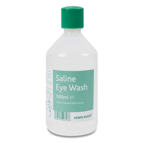 Lewis-Plast Saline Eye Wash Solution, 500ml Bottle for Safe and Effective Eye Care