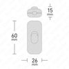 ElekTek Low Profile in-Line Torpedo Switch 2 Amp Double Pole Use 2 or 3 Core Flex White