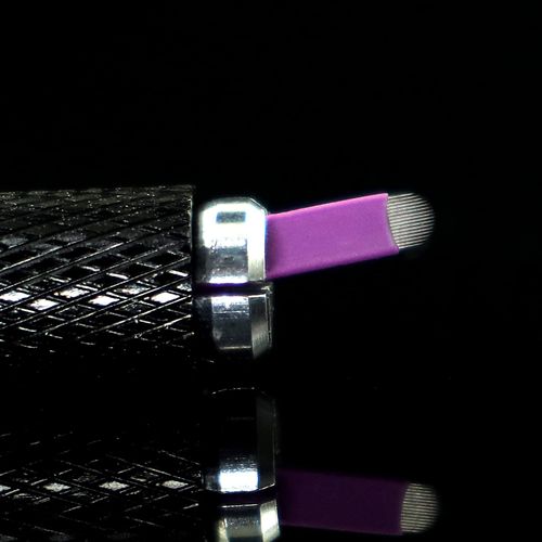 50 pezzi Viola Nano Lame Microblading 0.16 mm Sopracciglia Microblading tatuaggio 16U 18U 12 pendenza 18 pendenza (18U)