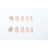 Pink Crystal Nail Butterfly Decoration Make You More Nice 24pcs Nail Tips for Wedding, Party, Holiday, Dating, Prom, Daily Life