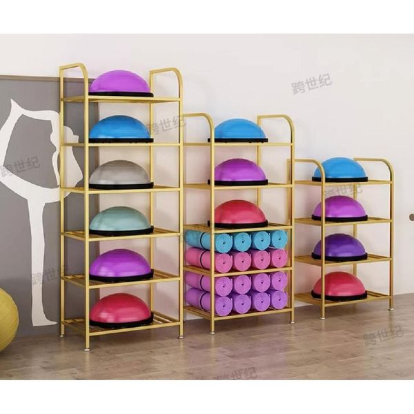 Gold 7 Tier Yoga Ball Speedball Display Rack Holder Storage Storage Rack Yoga Mat Homet Health, Upgraded Thick 4 Layers of White