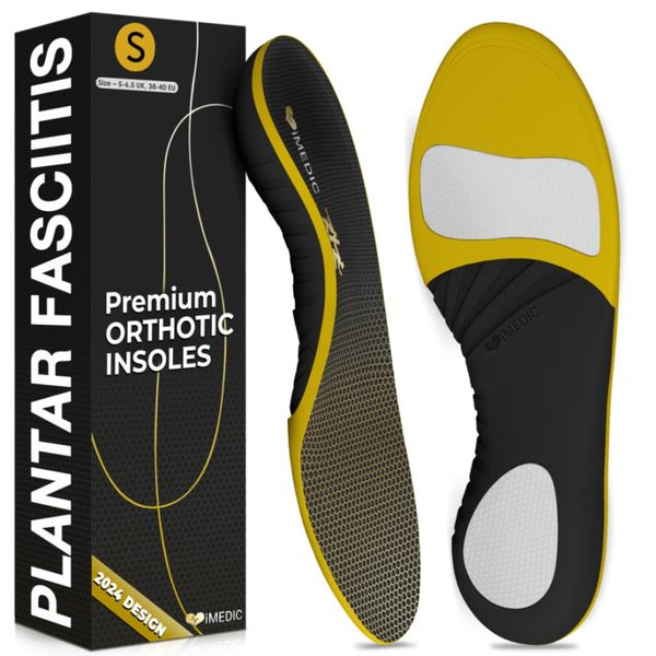 iMedic Premium Orthotic Insoles (New 2024 Mould) - Size S: UK 6-7 Plantar Fasciitis Support Insoles - Arch Support Insoles - Flat Feet Insoles - Plantar Fasciitis Insoles for Men and Women