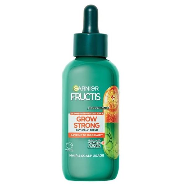 Garnier Grow Strong Blood Orange Serum, Anti - Fall Serum, Save Up To 1000 Hair, With Vitamin C + Biotin, 125 ml