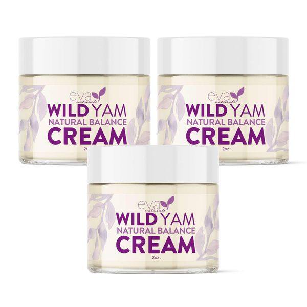 Wild Yam Cream For Hormone Balance - Wild Yam Root Moisturizer With Chaste Tree Berries & Red Clover - Shea Butter Moisturizer For Hormonal Balancing - Enriched Wild Yam Cream 2oz (3 Pack)