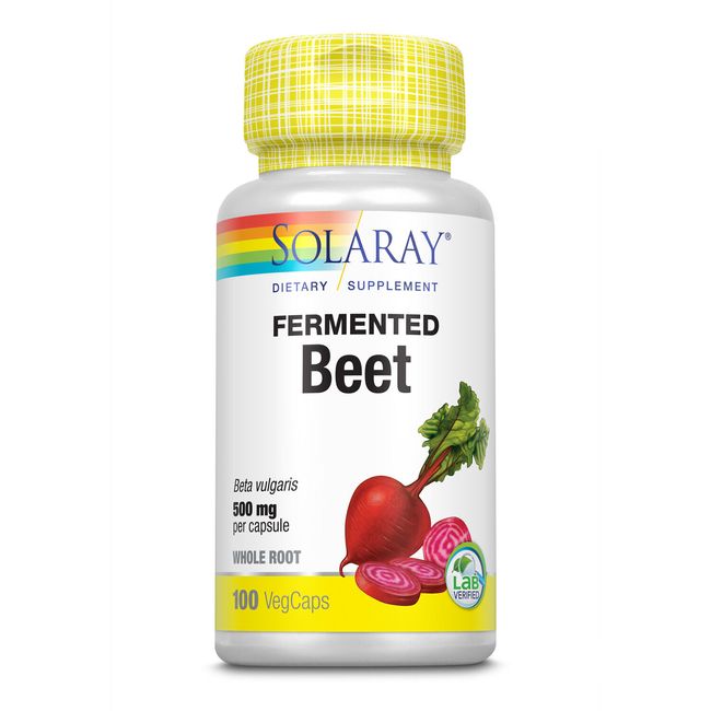 Solaray Organically Grown Fermented Beet Root Capsules | 100 VegCaps