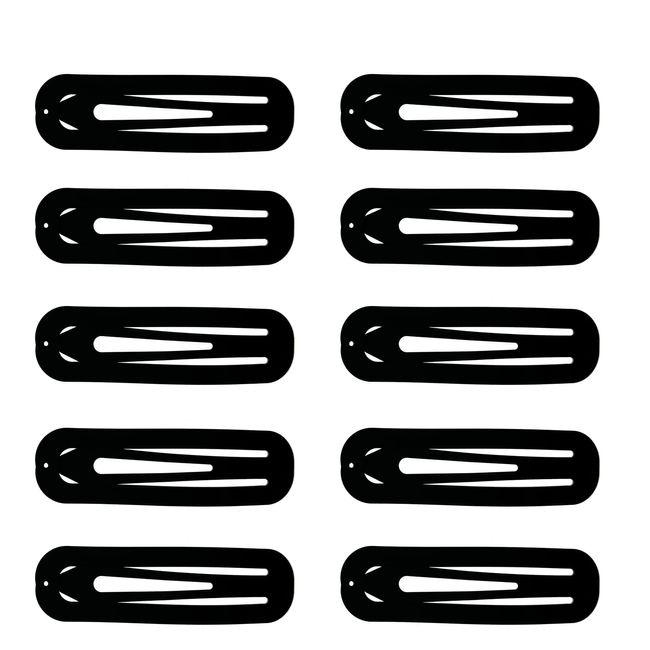 Snap Hair Clips 10PCS 6.8cm Metal Hair Clips Hair Barrettes Non-slip Snap Hair Slides Hairdressing Hair Accessories for Women Girls, Black, Oval