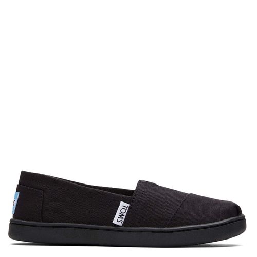 TOMS Unisex-Child Espadrille Sneaker, Black , 4 Big Kid