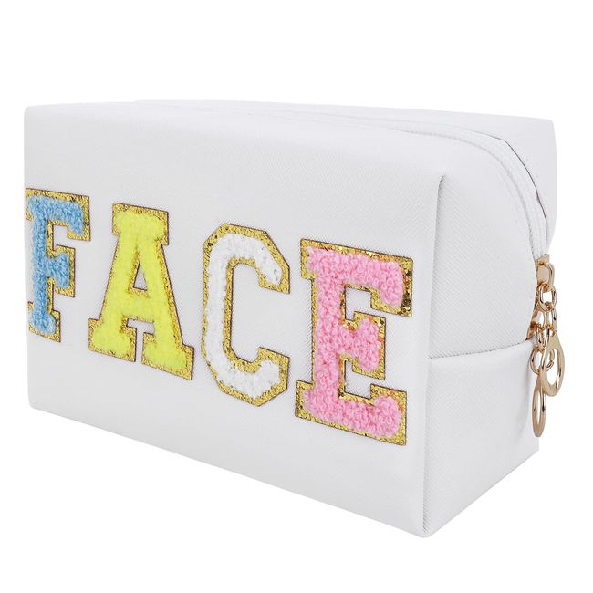 Initial Letter Patch Makeup Bag Preppy Cosmetic Stuff Make Up