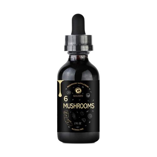 6 Mushrooms Supplement - Mushroom Complex Liquid Drops with Lions Mane, Cordyceps Extract, Reishi, Shiitake, Turkey Tail & Chaga - Immune System Booster, Mental Clarity, Focus - 2 fl. oz.