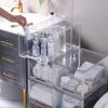 3 Packs Plastic Stackable Storage Drawers,  Clear Storage Bins Organizer with Pu