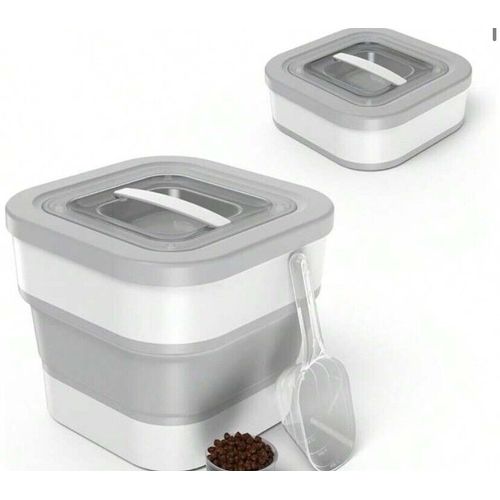hblife collapsible airtight pet food storage container, 15 lb rice dispenser wit