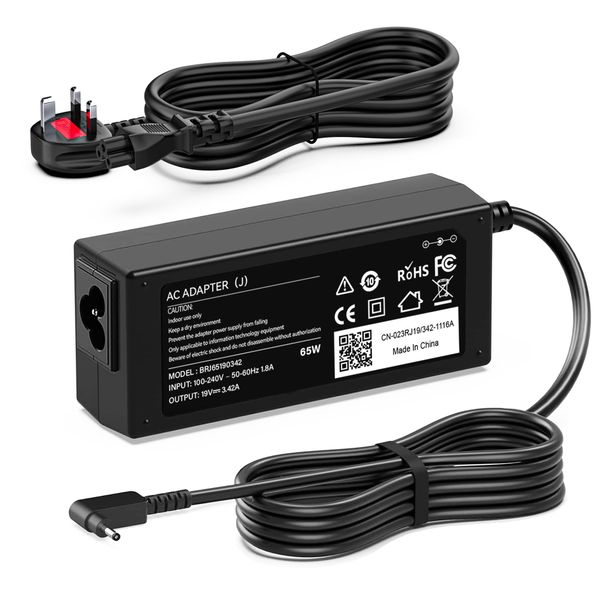 65W Acer Laptop Charger, 19V Power Supply Adapter for Acer Swift 1 3 5 SF314-51 SF314-52 SF314-42 SF315-41 SF114-32 SF114-34, Chromebook 11 13 14 15 CB3 CB5 CB3-132 CB5-571, Acer One Cloudbook 11 14