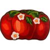 PRINTED RUG (nonskid Polyester Pile) (20" x 32") 3 RED APPLES & FLOWERS, Daniel