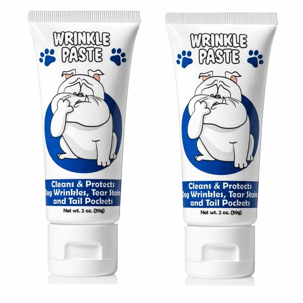 2 Pack of Squishface Wrinkle Paste for Dog Wrinkles, Tear Stains & Tail Pockets