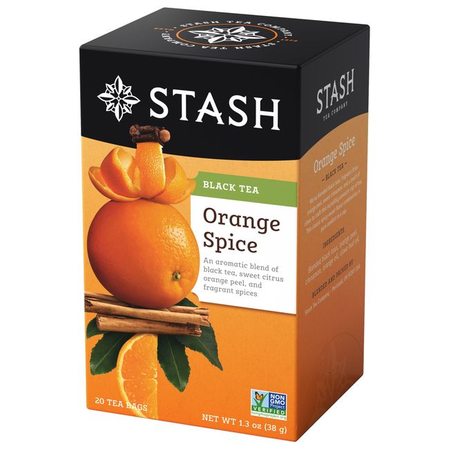 Stash Tea Orange Spice Black Tea - Caffeinated, Non-GMO Project Verified Premium Tea with No Artificial Ingredients, 20 Count (Pack of 6) - 120 Bags Total