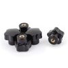 sourcingmap Plastic Star Head Clamping Knob Handle M5 Female Threaded 5pcs Black