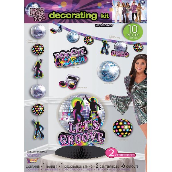 Forum Novelties X77969 Disco Party Decorating Kit | 1pc, Multi-Colour, One Size