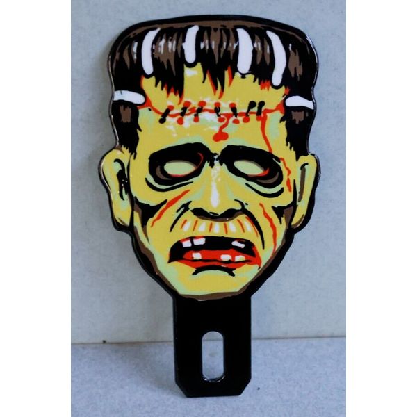 FRANKENSTEIN Monster Figure License Plate Auto Topper Halloween Mask Sign