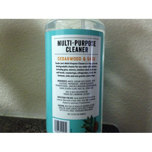 Multi-purpose Cleaner Cedar Wood & Sage Trader Joe's 34 Fl Oz.