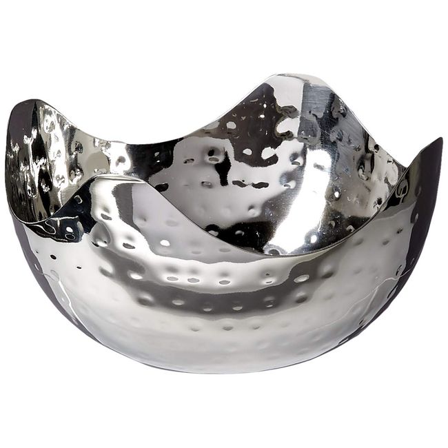 Elegance Hammered 6-Inch Stainless Steel Bowl, 6" x 6" x 3",24 ounces,Silver