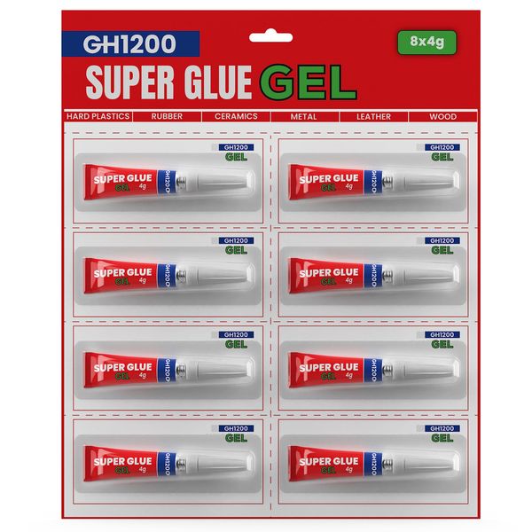 4Gx 8 Value Pack Super Glue Gel All Purpose with Anti Clog Cap. Super Fast Ca Glue, Superglue - Cyanoacrylate Glue for DIY Crafts and Many More