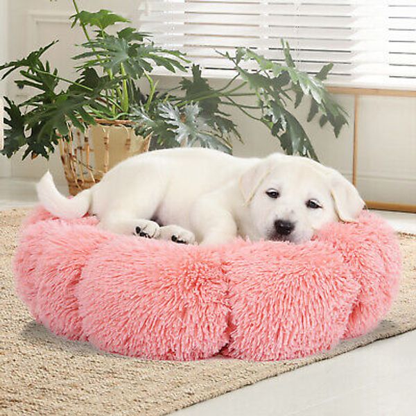 Plush Pet Cat Bed Kitty Puppy Sleeping Bed Kennel Nest Soft Pads Flower Shaped