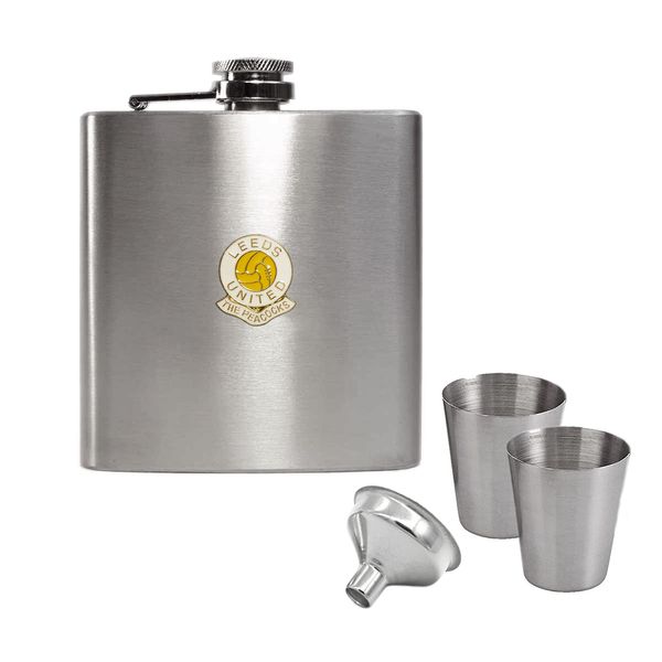Leeds United Hip Flask Gift Set
