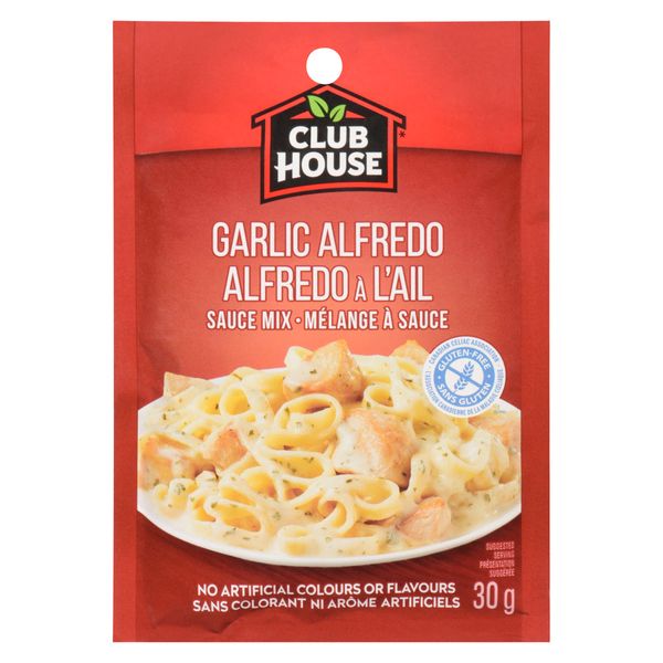 Club House, Garlic Alfredo Sauce, 30g/1.1 oz., Imported from Canada)