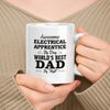 muggable Gift For Electrical Apprentice 11oz, 15oz White Ceramic Mug, Present For Father. Awesome Electrical Apprentice By Day Great Dad By Night