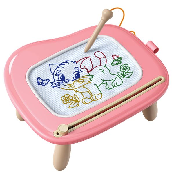 KOKODI Toys Gifts for 1 2 3 Years Old Girl, Sturdy Magnetic Drawing Board Sketch Doodle Pad, Educational Learning Birthday Easter Gifts Basket Stuffers for Kids Toddler - Left Hands Friendly