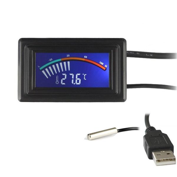 KEYNICE Digital Thermometer, Backlight Included, -50°C to +110°C, USB Powered, Car PC Thermometer, Temperature Sensor