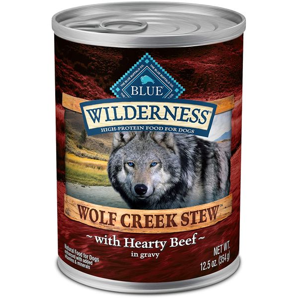 Blue Buffalo Wilderness Wolf Creek Stew High Protein, Natural Wet Dog Food, Beef