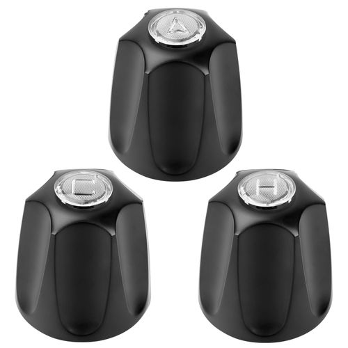 BOUYAO 3 Piece Shower Knobs Replacement Compatible with Price/Pfister Verve Tub Shower, Bathtub Faucet Handle Remodel Trim Kit Includes Hot/Cold/Diverter Knob(Black)