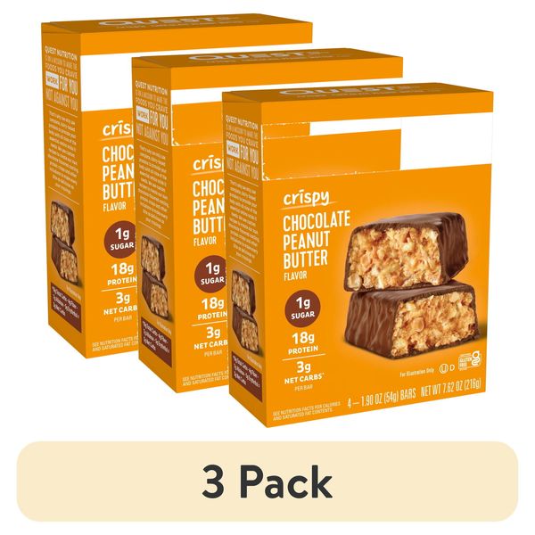 (3 Pack) Quest Hero Protein Bars, Low Carb, Gluten-Free, Chocolate Peanut Butter