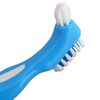Denture Bath & Brush ~ Storage Container for Soaking Dentures, Brush with Double Bristle Head (Blue Bath, Blue Brush)