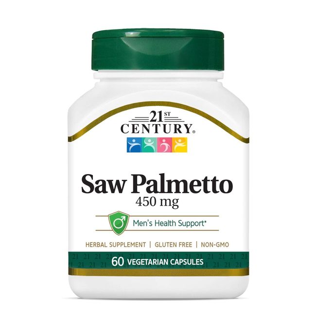 21st Century Saw Palmetto 450mg Veg Capsules, 60 Count